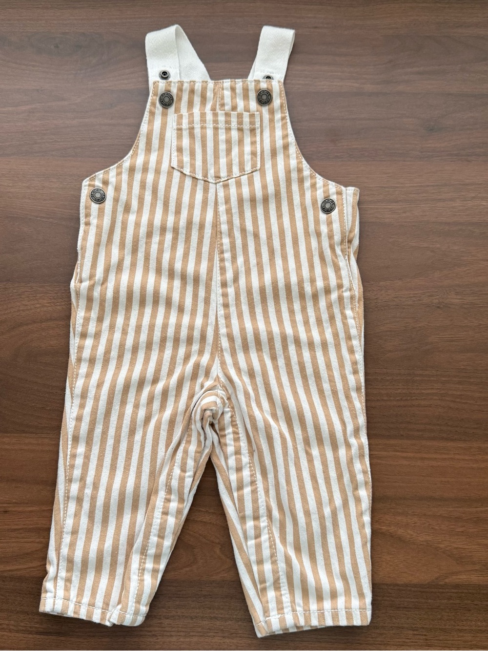 Striped Cream and White Kids Overalls
